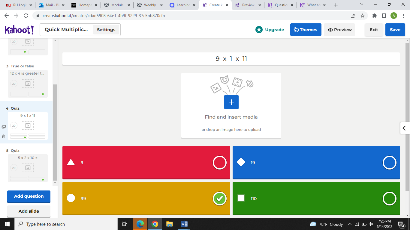 How could you use Kahoot quizzes to support, challenge and assess